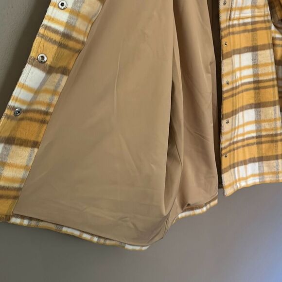 Coldwater Creek 2X Yellow Plaid Shacket Flannel Shirt Jacket Woman’s - Picture 6 of 8